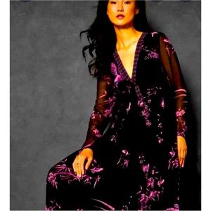 TED BAKER ORIENT MAXI FLORAL DRESS SZ US 4 OR TED SZ 1